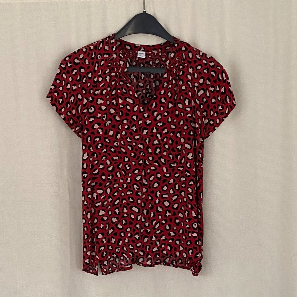 Old Navy Red Leopard Shirt